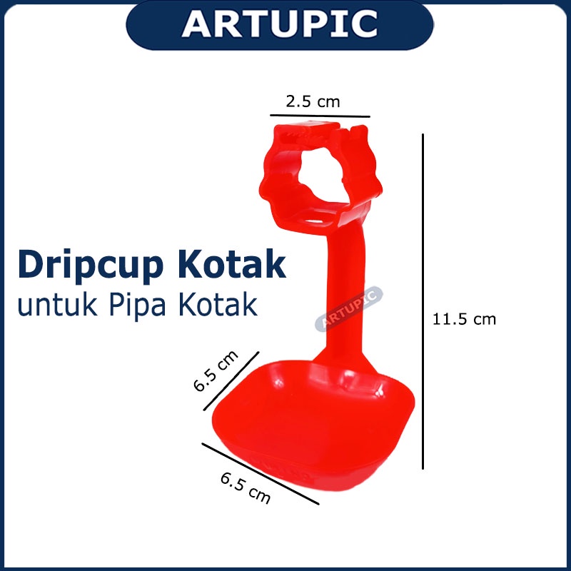 Dripcup Kotak Pipa Persegi Mangkok Mangkuk Nipple Ayam Unggas Tempat Minum Ayam