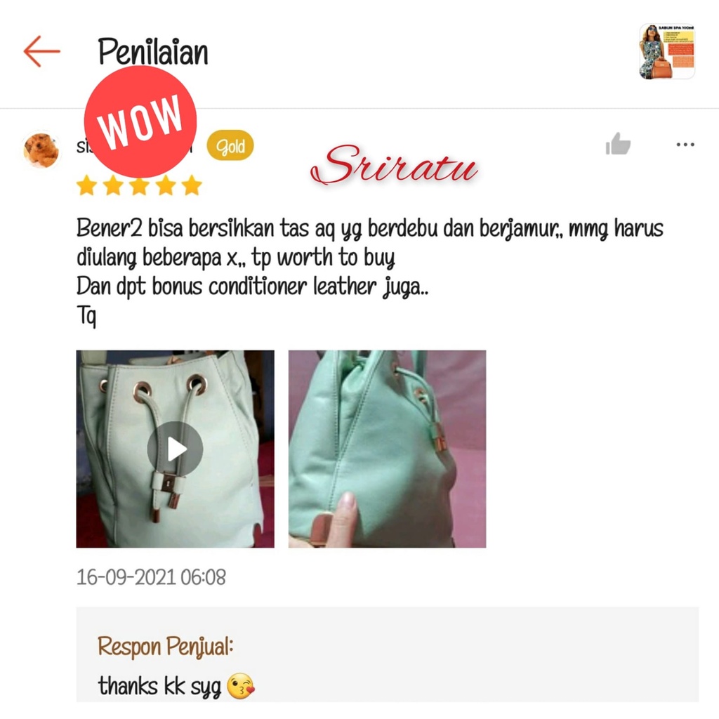 PEMBERSIH TAS KULIT/SINTETIS/KANVAS