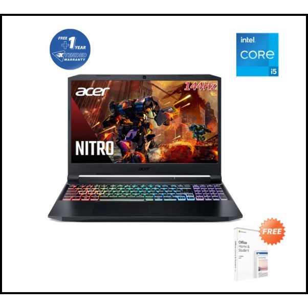 ACER GAMING NITRO AN515-58 INTEL CORE i5 12500H RAM16GB SSD512GB RTX3050 4GB WINDOWS 11 &amp; OHS ORIGINAL