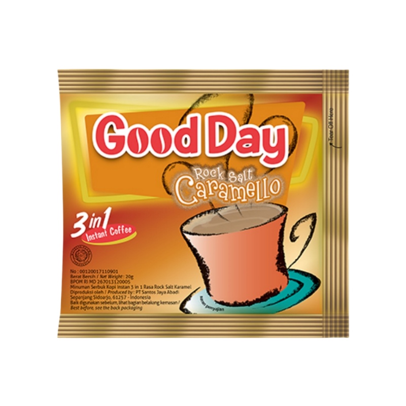 

Kopi Good Day Rock Salt Caramello 1 Renceng 10 x 20 gr