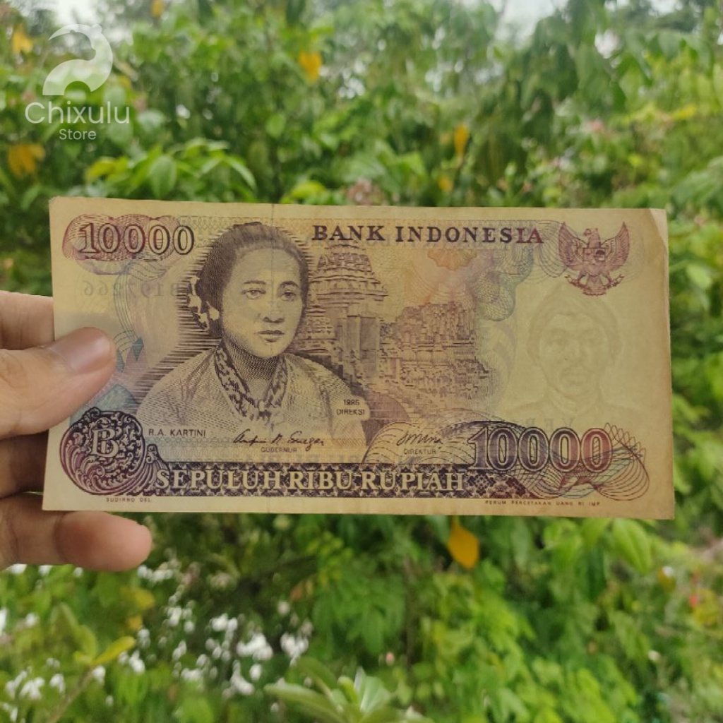 Uang Kertas Kuno Rp 10000 ( 10000 Rupiah ) R.A Kartini Tahun 1985 | Uang Lama Indonesia