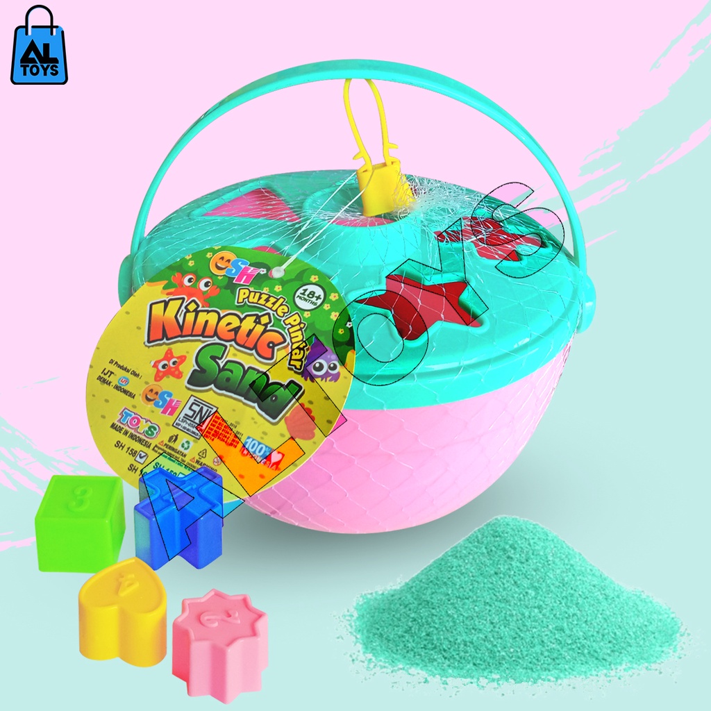 Mainan Edukasi Puzzle Ember Pasir Kinetic Mainan Pasir Mengenal Bentuk / Shape SH158