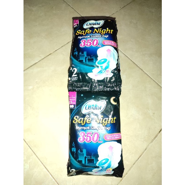 PEMBALUT CHARM SAFE NIGHT 350 2 PADS 10 PCS/ RENCENGAN