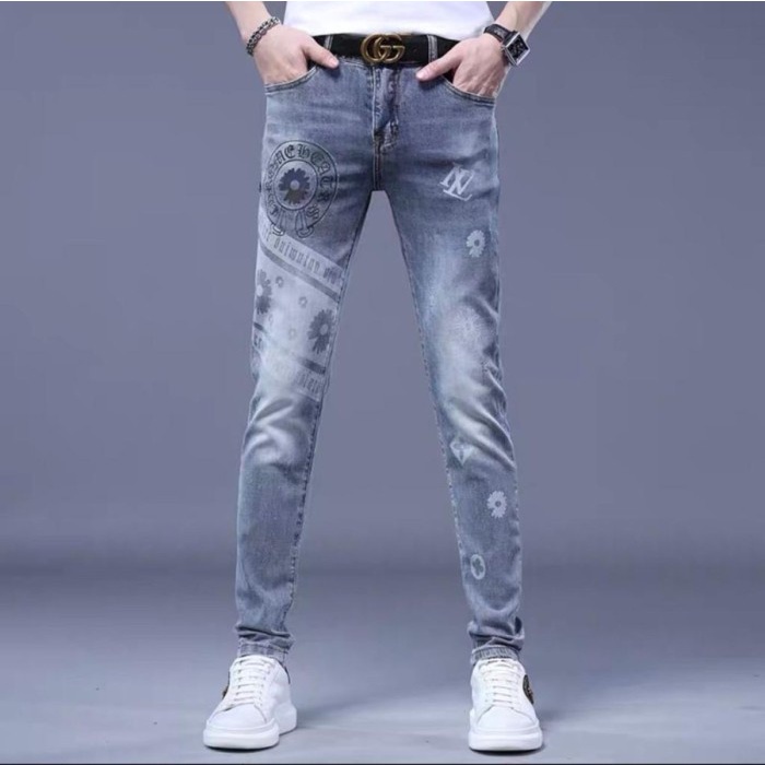 Celana Jeans Pria Chrome Hearts import Branded Mirror Quality(AG)JNS104