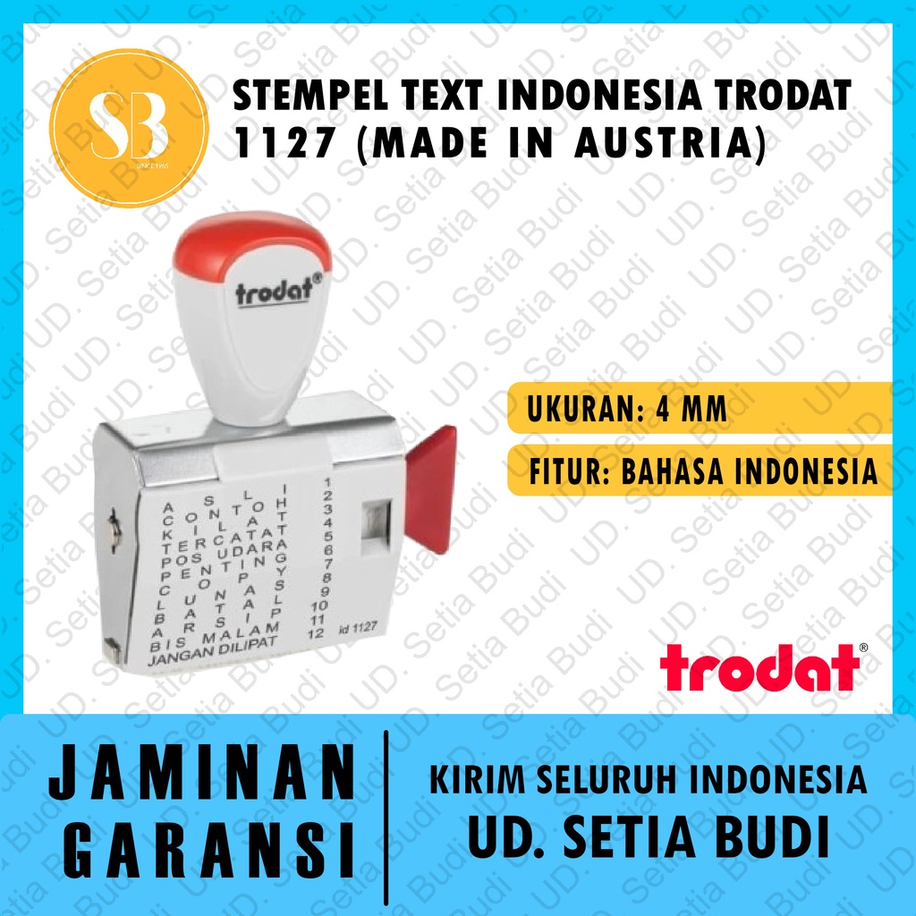 Stempel Text Indonesia Trodat 1127 Made in Austria