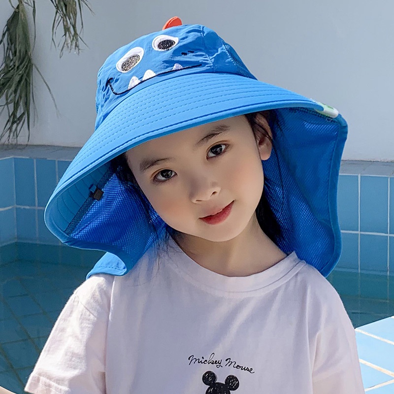 Topi Bucket Anak Laki-Laki / Perempuan Motif print Kartun Untuk Musim Panas 220329