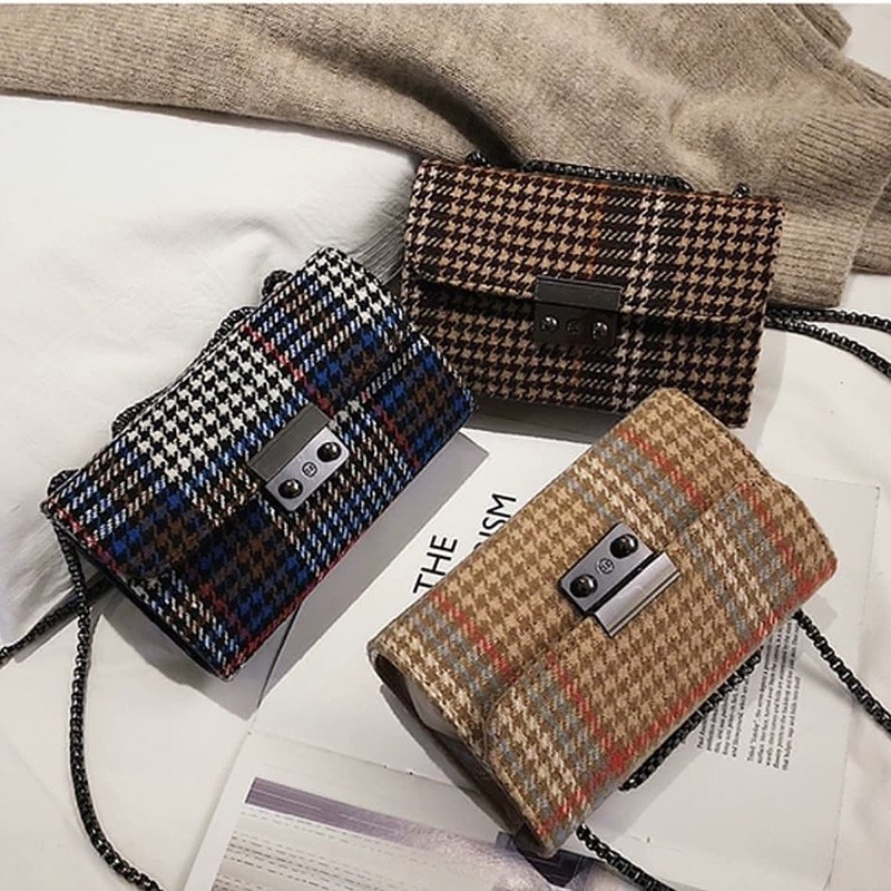 ready cod tali rantai bisa atur tas selempang wanita fashion bahan kulit pu handbag murah impor