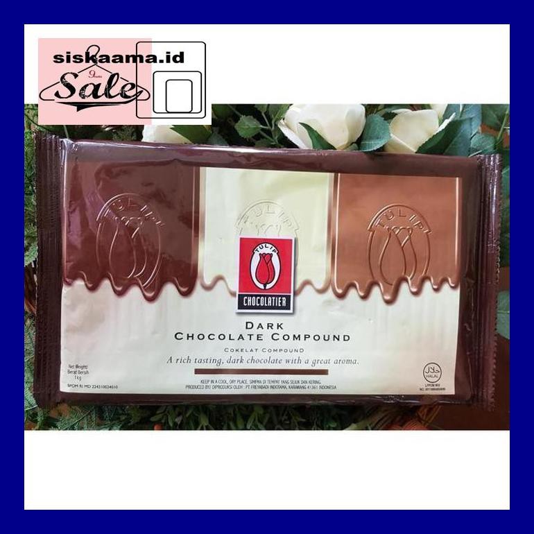 

A40D0Yh Tulip Dark Chocolate Compound 1 Kg - Tulip Coklat Compound Dark D50Tr40V