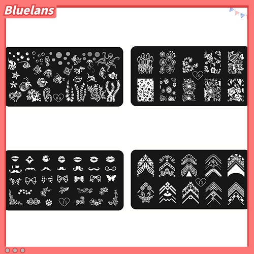 Bluelans Stempel / Cap Kuku Motif Print Untuk Nail Art / Manicure DIY