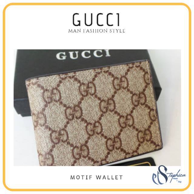 Dompet pendek Gucci hitam coklat short man wallet cowok pria cool