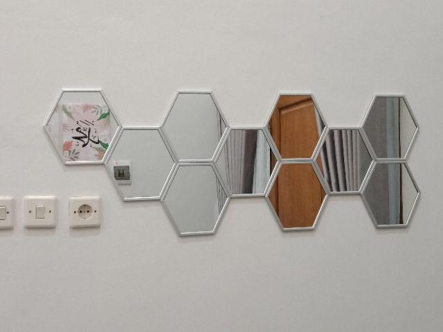 Hexagonal Mirror Silver 10pcs