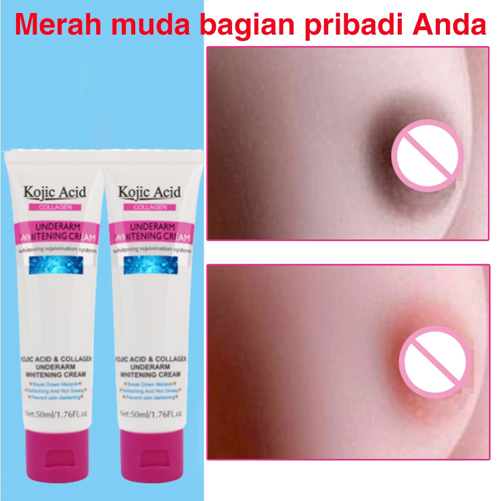 【Barang spot】pemutih mencerahkan, melembapkan, tubuh ketiak selangkanganCream Private Part Krim Pemutih 50ml Merah muda untuk bagian pribadi untuk menghilangkan melanin