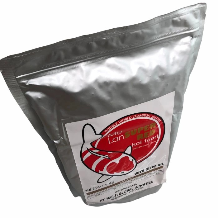 1Kg MuLan Super Red Koi Food. Floating, Enhancer Color