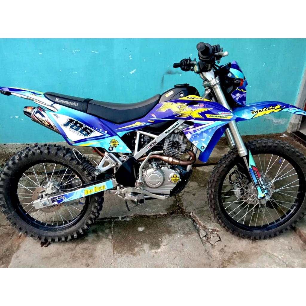 decal klx bf Biru Tosca dan hitam sticker fullbodh
