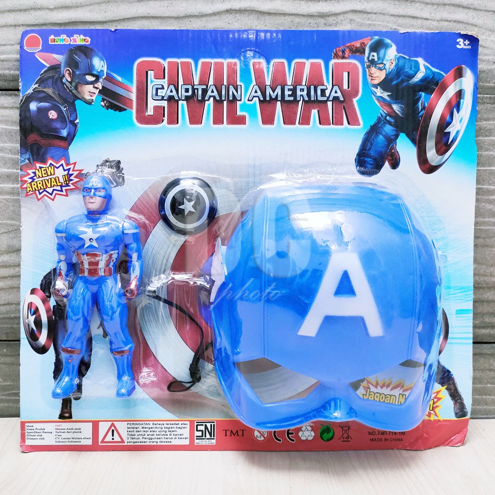 Civil War Captain America Mainan Action Figure Topeng Marvels Superhero Cosplay Mask