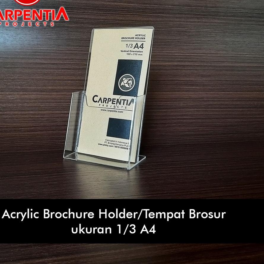 

Ready Stock..Brochure Holder Acrylic/Tempat Brosur Akrilik - 1/3 A4 - Tipe A Bening
