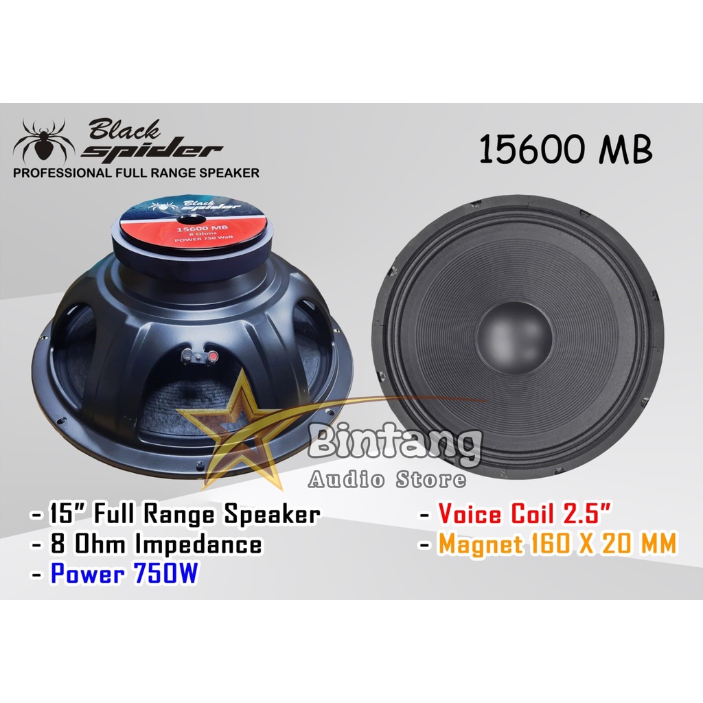 Spiker Speaker black Spider 15" 15inch 15600 M