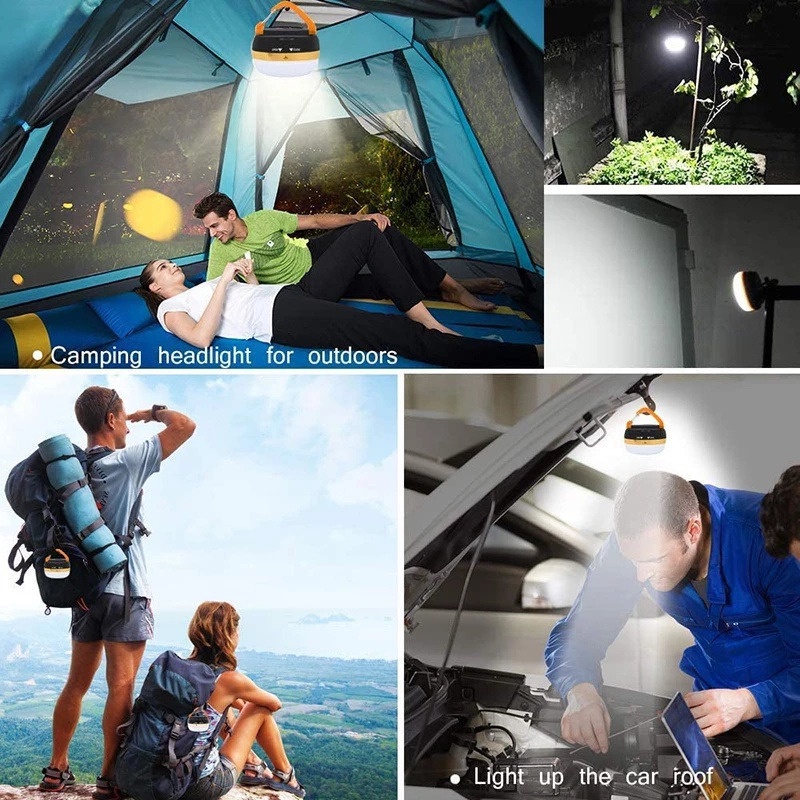 Lampu Lentera LED Portable Multifungsi Dengan 5 Mode + Pengait Untuk Camping / Outdoor