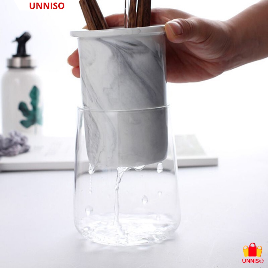 UNNISO - Marble Chopstick Holder Tempat Sendok Garpu Keramik  MC1