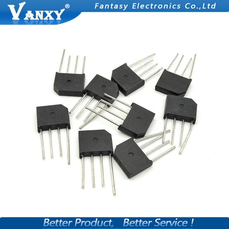 (Siap, Tersedia) 100PCS KBP206 KBP206G DIP Bridge Rectifier 2A 600V IC Baru Dan original