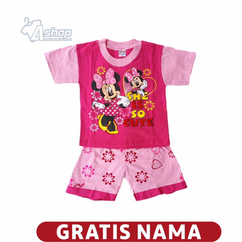 Baju Anak Setelan Minnie Warna Pink