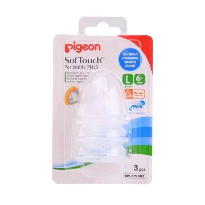 PIGEON DOT WIDENECK isi 3 ( dot peristalic PLUS nipple), dot lebar/besar ukuran S,M,L wide neck isi 3 pc