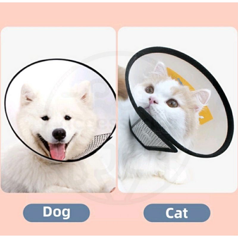 PET COLLAR MIKA ELASTIS PENUTUP KEPALA / Perlindungan Leher Kucing Anjing