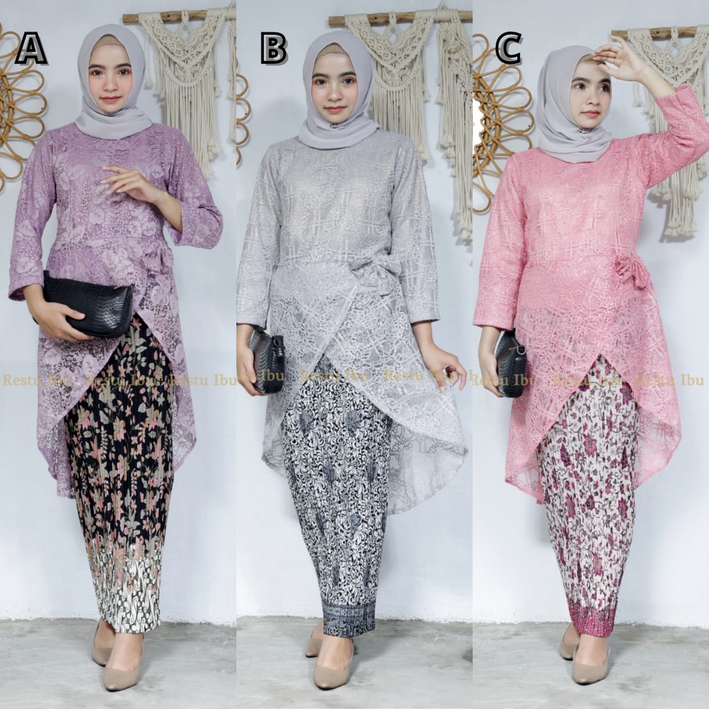 Kebaya Modern Brokat Srikandi Aneka Pilihan Warna Lainnya