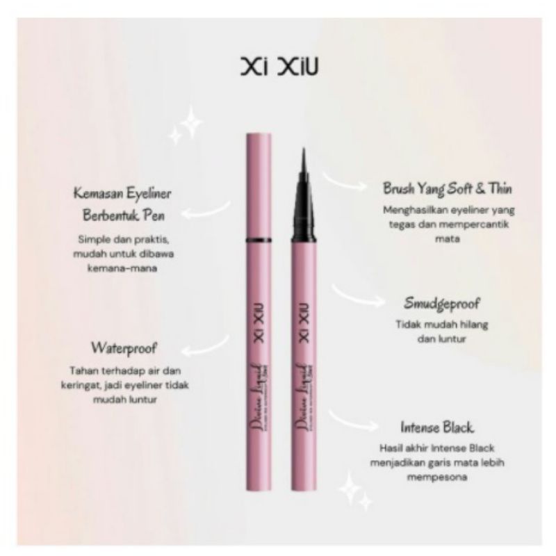 EYELINER BLACK XI XIU DIVINE LIQUID/XI XIU DIVINE LIQUID EYELINER WATERPROOF/EYELINER MURAH XI XIU