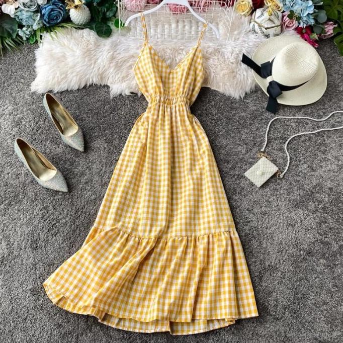 OVERALL ADARA - Dress Wanita Casual Lilac Murah Import Korean Style - Merah