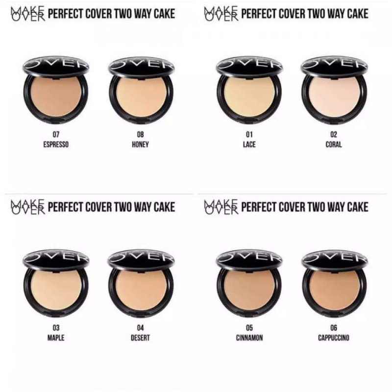 FULL CASE MAKE OVER PERFECT COVER TWO WAY CAKE BEDAK PADAT MAKE OVER TWO WAY CAKE