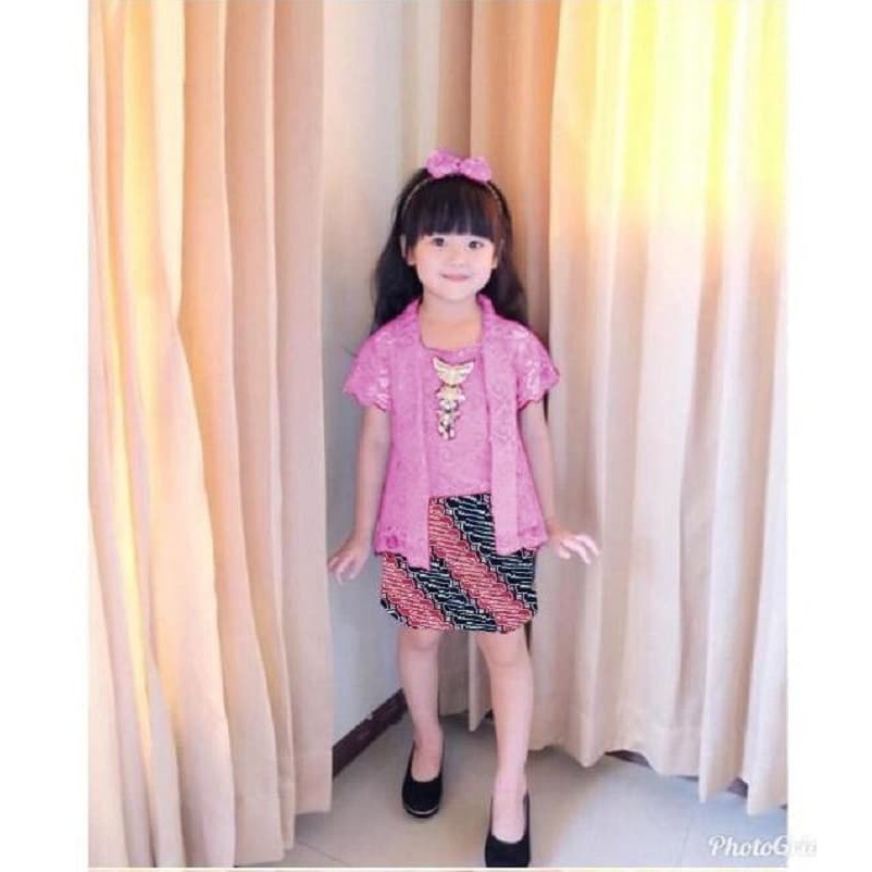 [TERGREGET] Baju Setelan Kebaya Anak - Agustina kid 4WRN (FANTA-MARON-MERAH-PINK) ADPTR