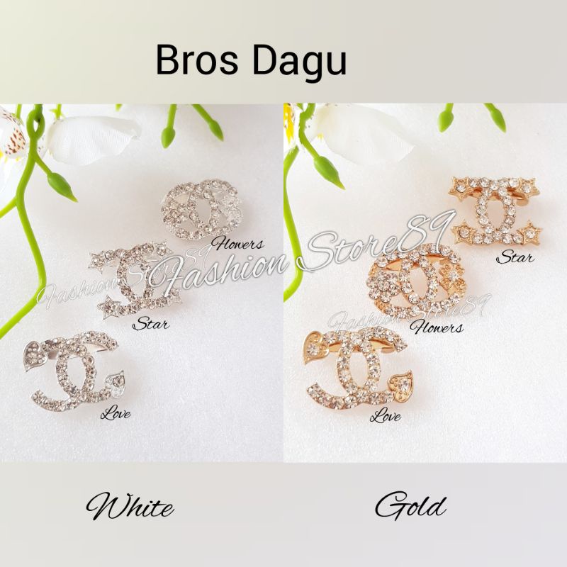 Bros Impor Murah isi 12pcs Silver Emas CNxl Bros Dagu Bros Hijab Bros Serbaguna