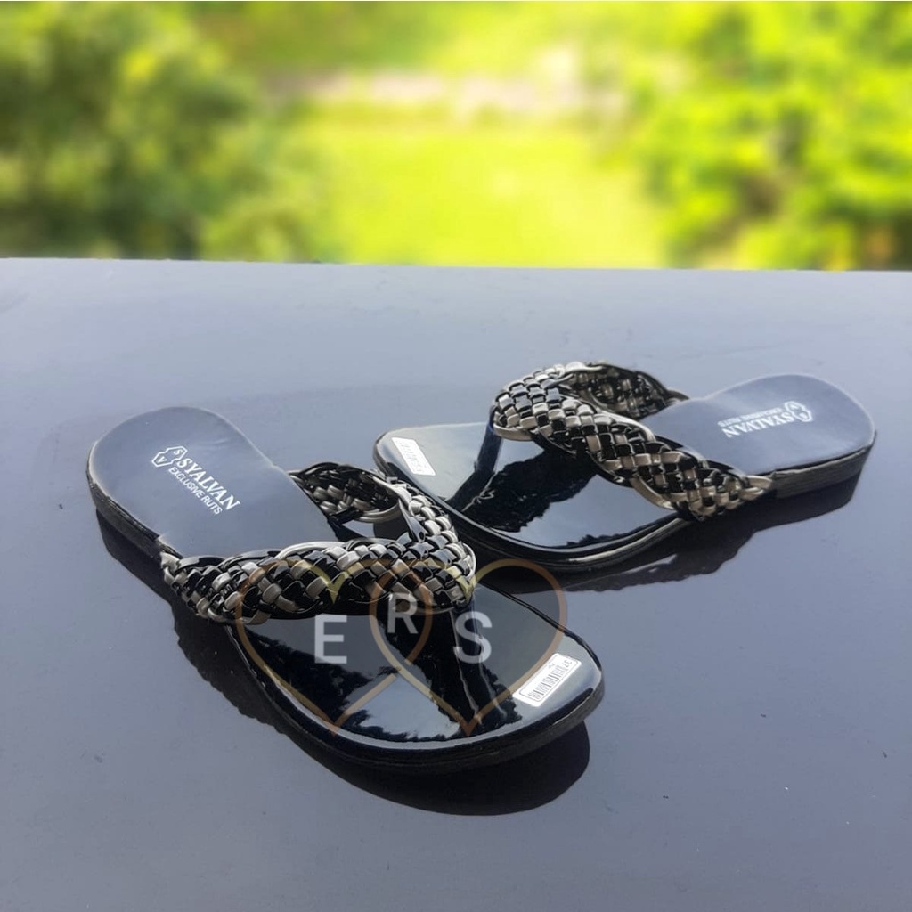 TOKOERS SDPD09 Sandal Wanita Perempuan Sandal Teplek Jepit - Motif Rajut