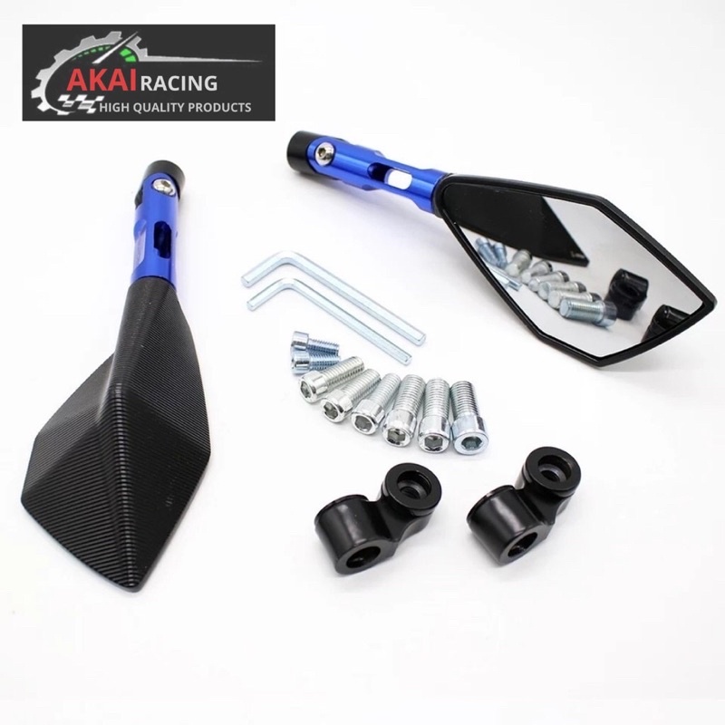 Spion Motor Model Tomok V2 Tomok V5 Full CNC PREMIUM Universal Semua Motor Bisa-Biru kaca bening