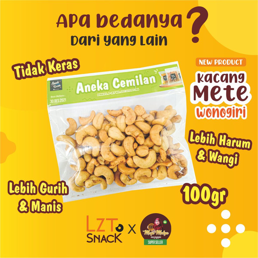 

Kacang Mede Wonogiri 100gr / Kacang Mete Matang / Kacang Mete Wonogiri Super Kacang Mente Goreng