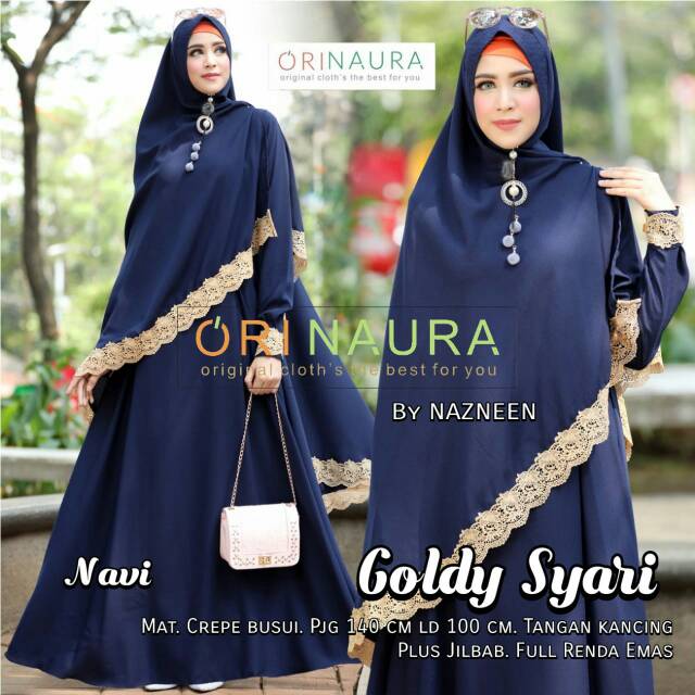 Gamis murah ORI NAURA Goldy Syari series terbaru