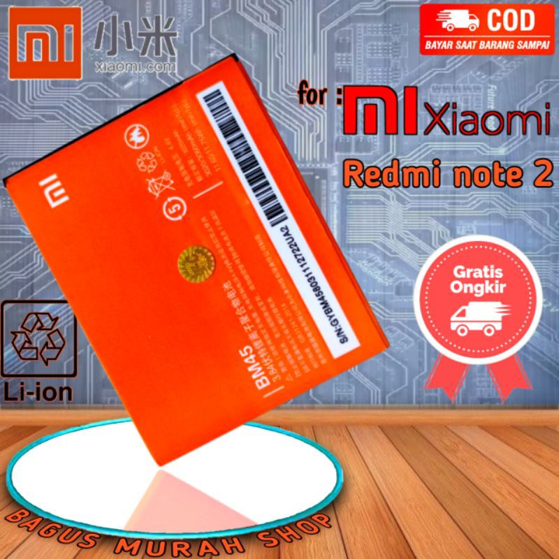 Baterai Battery Original Redmi Note 2 BM45 Note 2 Prime Batre Battre BM 45