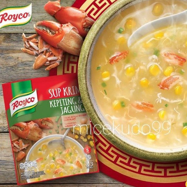

ROYCO SUP KRIM KEPITING DAN JAGUNG / CRAB AND CORN CREAM SOUP INSTANT INSTAN