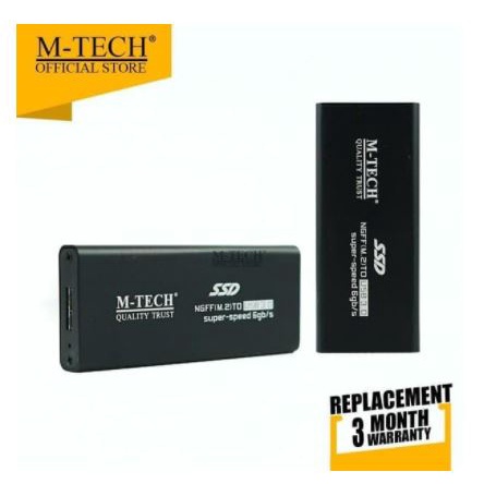 Ssd m2 enclosure m-tech sata ngff usb 3.0 5Gbps aluminum - Casing m.2 b-key external