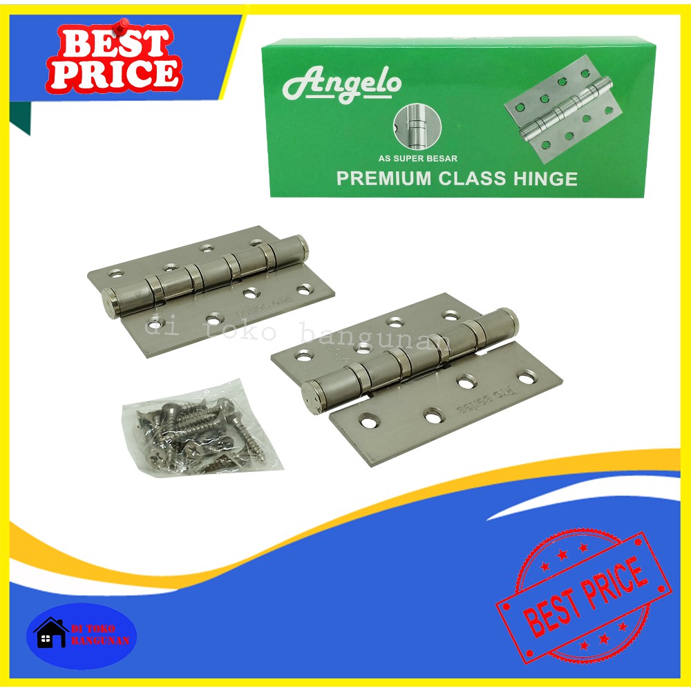 Engsel Pintu Jendela Tebal 4 Inch Stainless Steel Angelo