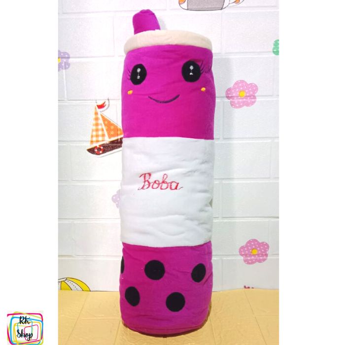 Guling Boneka Boba Milk Tea Kain Halus Tinggi 60cm Guling Boba