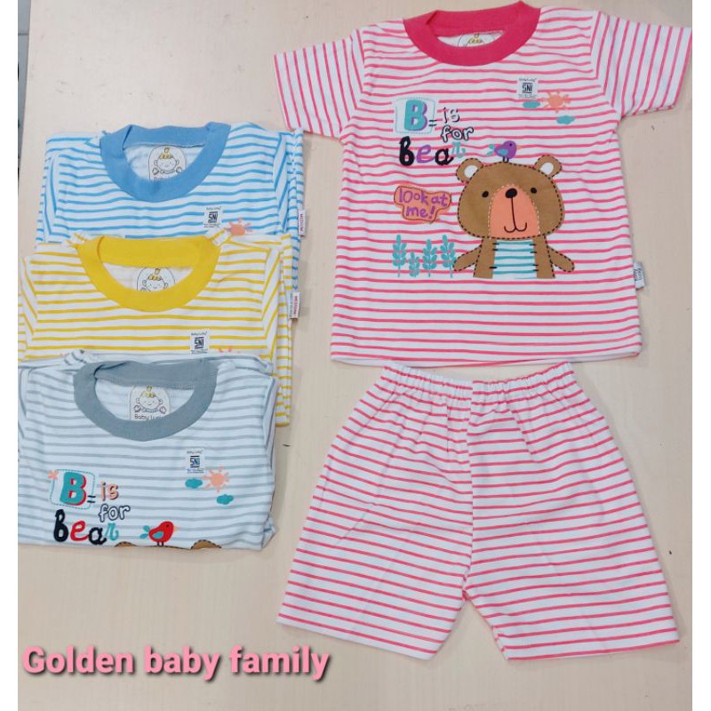 1 Pcs  Baby Lucky Setelan Oblong Pendek Motif Size M/L