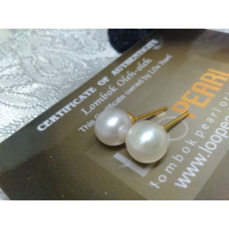 Giwang Emas Mutiara Lombok Mutiara Air Laut Aseli