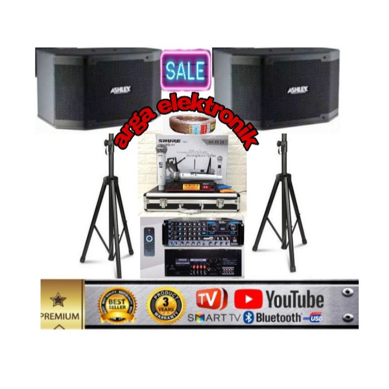 paket karaoke speaker ashley 10 inch ampli black spider