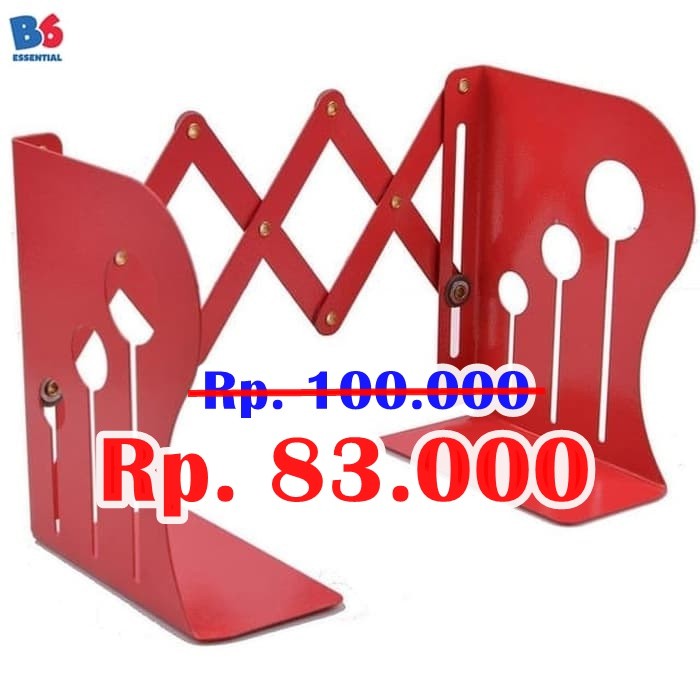 

Book End Stretch Back Red | Sandaran Penyangga Pembatas Buku Merah Murah