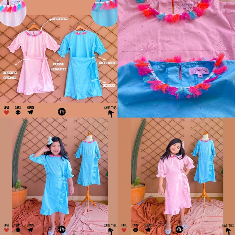 KAFTAN ANAK PEREMPUAN / BAJU MUSLIM ANAK SIZE 3-12 TAHUN