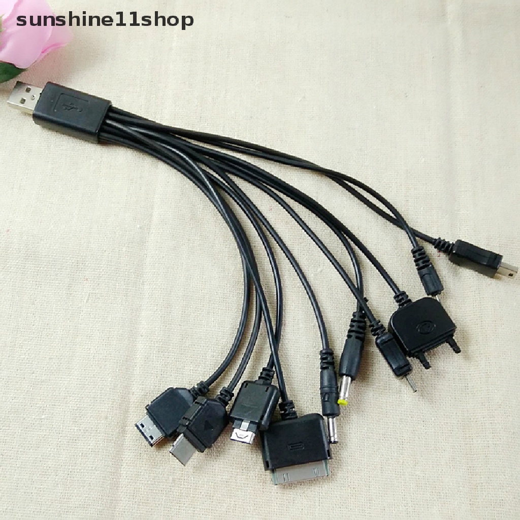 Sho 10 in 1 Kabel Data / Charger USB Multifungsi Untuk Motorola / Samsung / LG