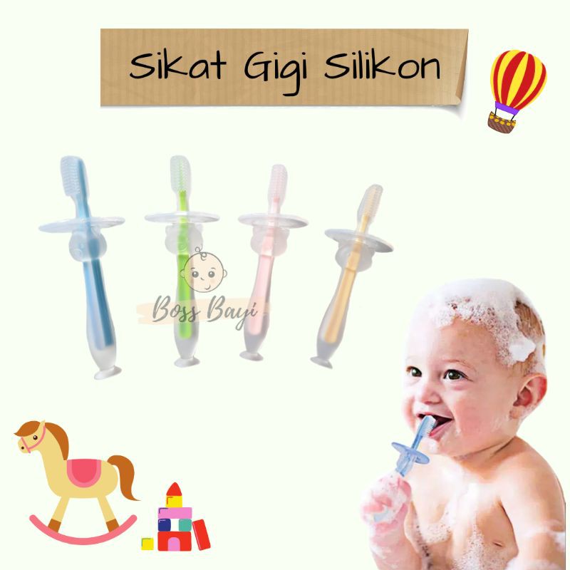 Sikat Gigi Silikon Bayi Anak / Pembersih Mulut Bayi Silikon / Training Toothbrush Baby