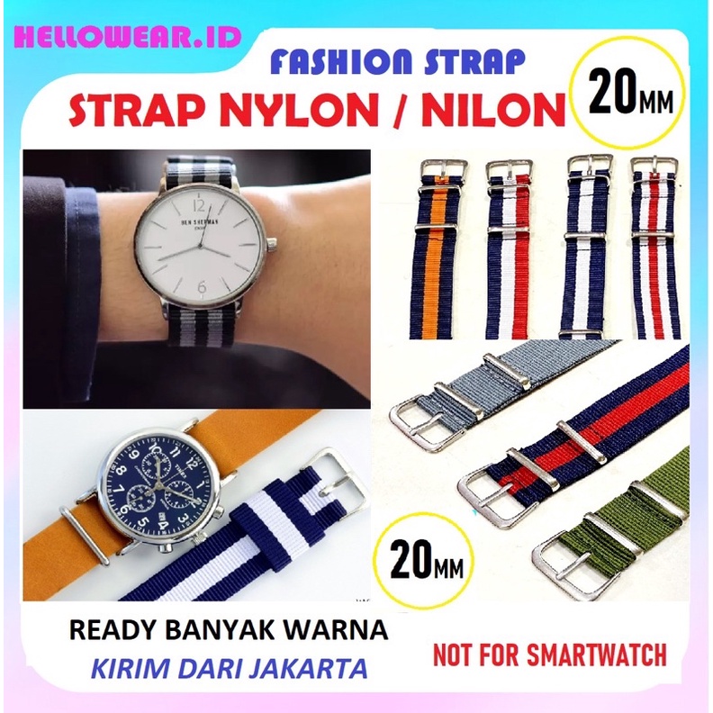 STRAP NYLON 20mm STRAP NILON KANVAS STRAP JAM TANGAN SPORT NOT FOR SMARTWATCH